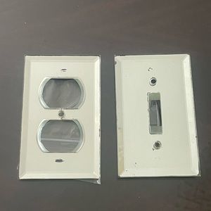 VINTAGE Set of Two Mirrored Switchplate Covers